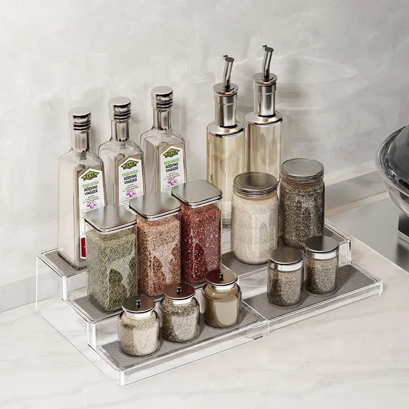 Etagere 3 niveaux en plexiglass extensible