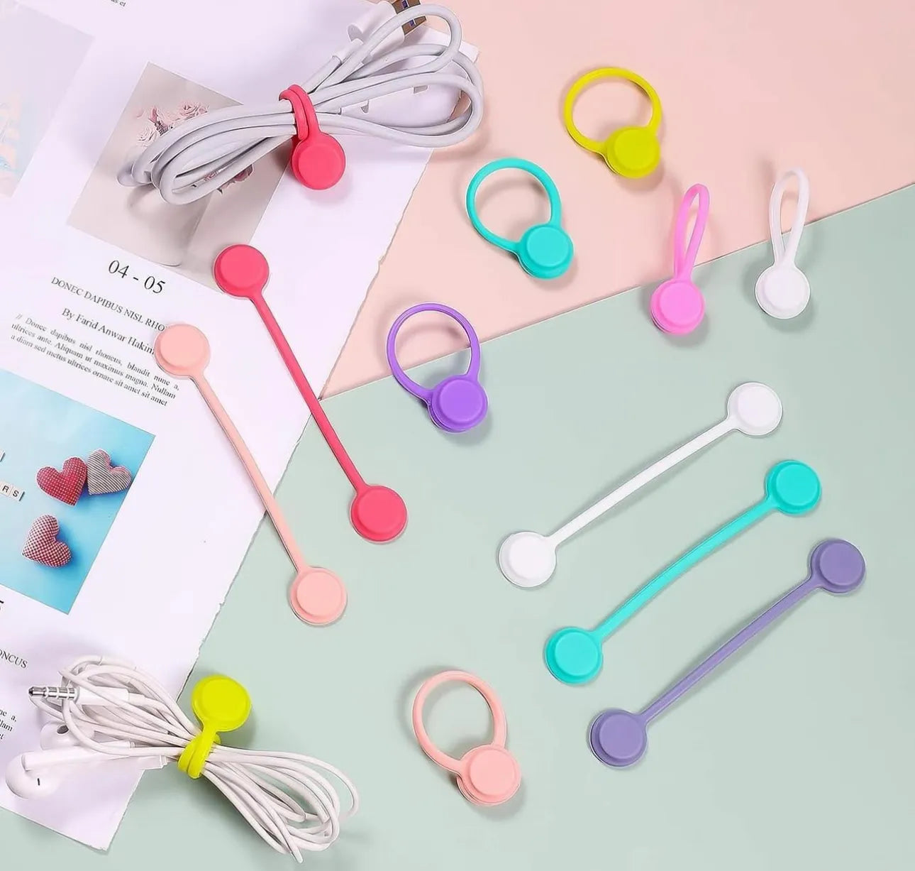 Lot de 2 attaches câbles magnétiques