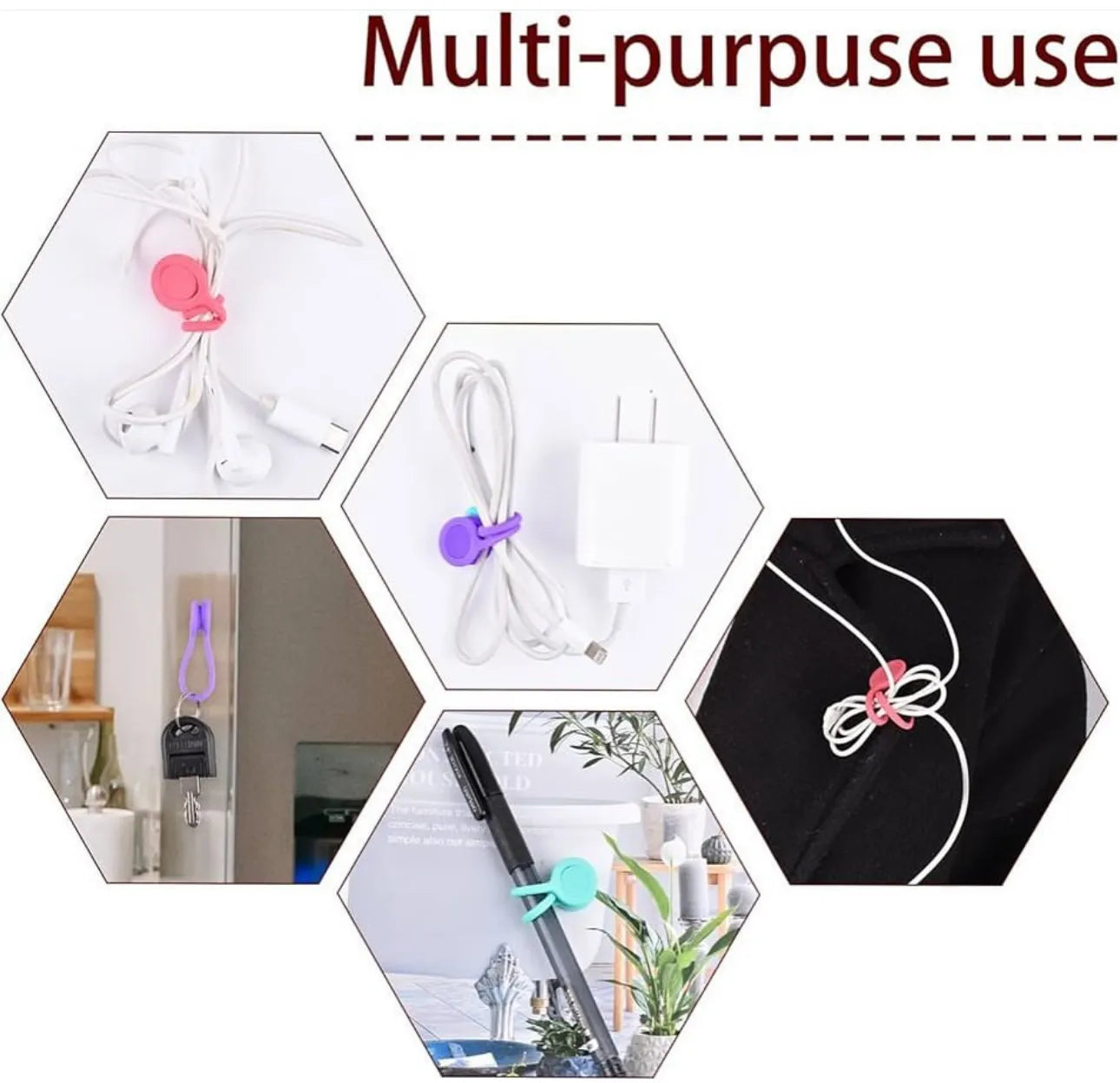 Lot de 2 attaches câbles magnétiques