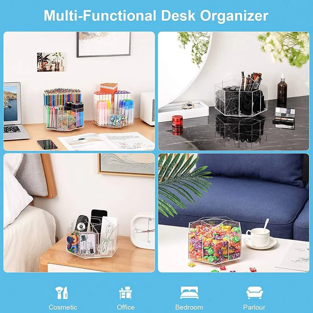 Boite de rangement rotative en plexiglass