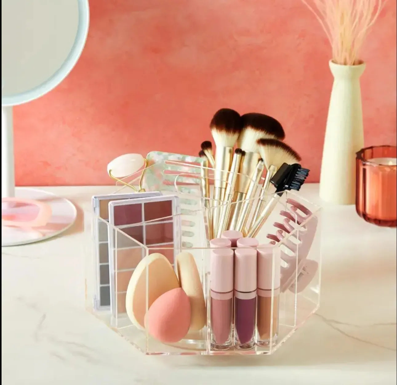 Boite de rangement rotative en plexiglass