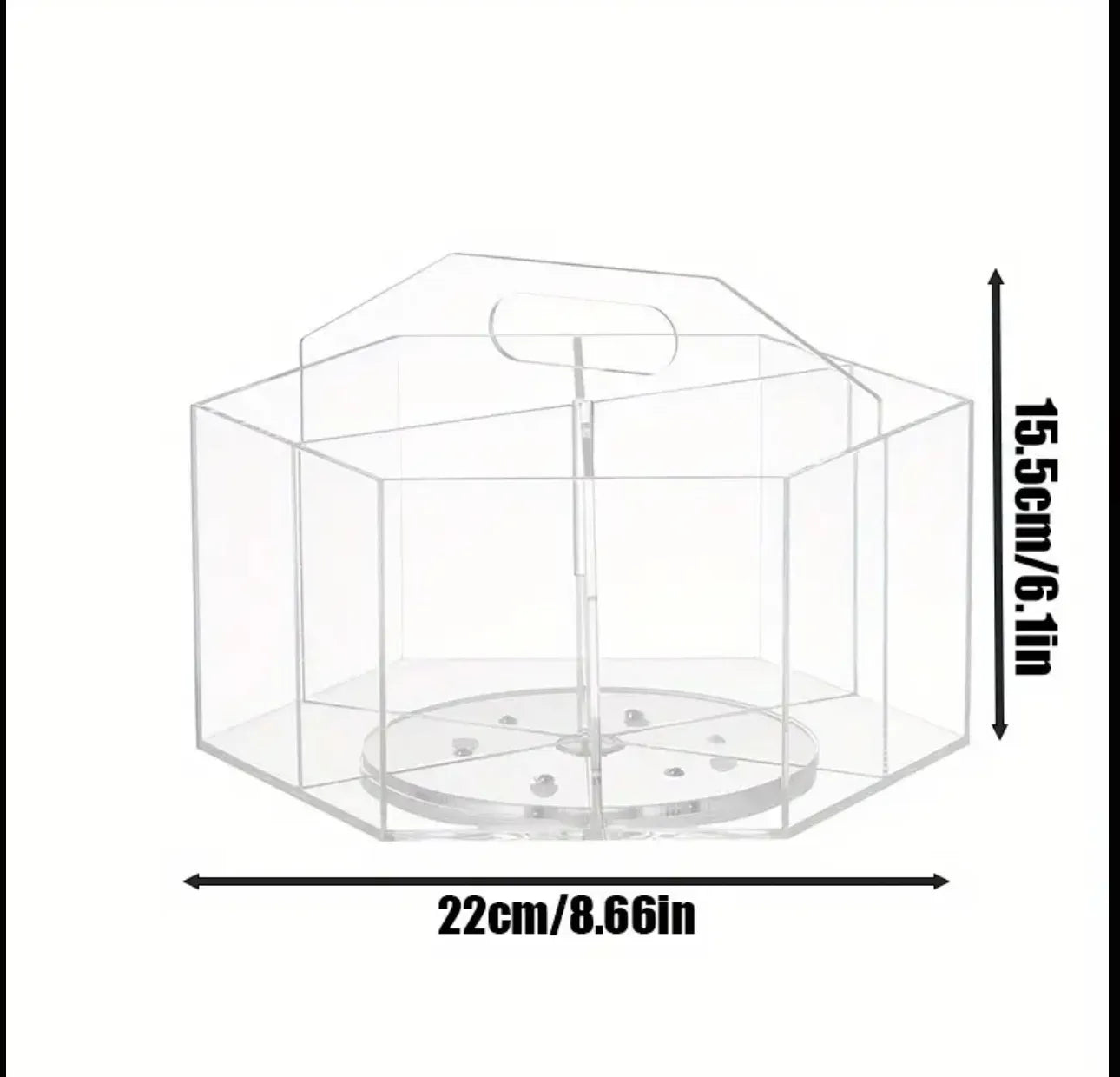 Boite de rangement rotative en plexiglass