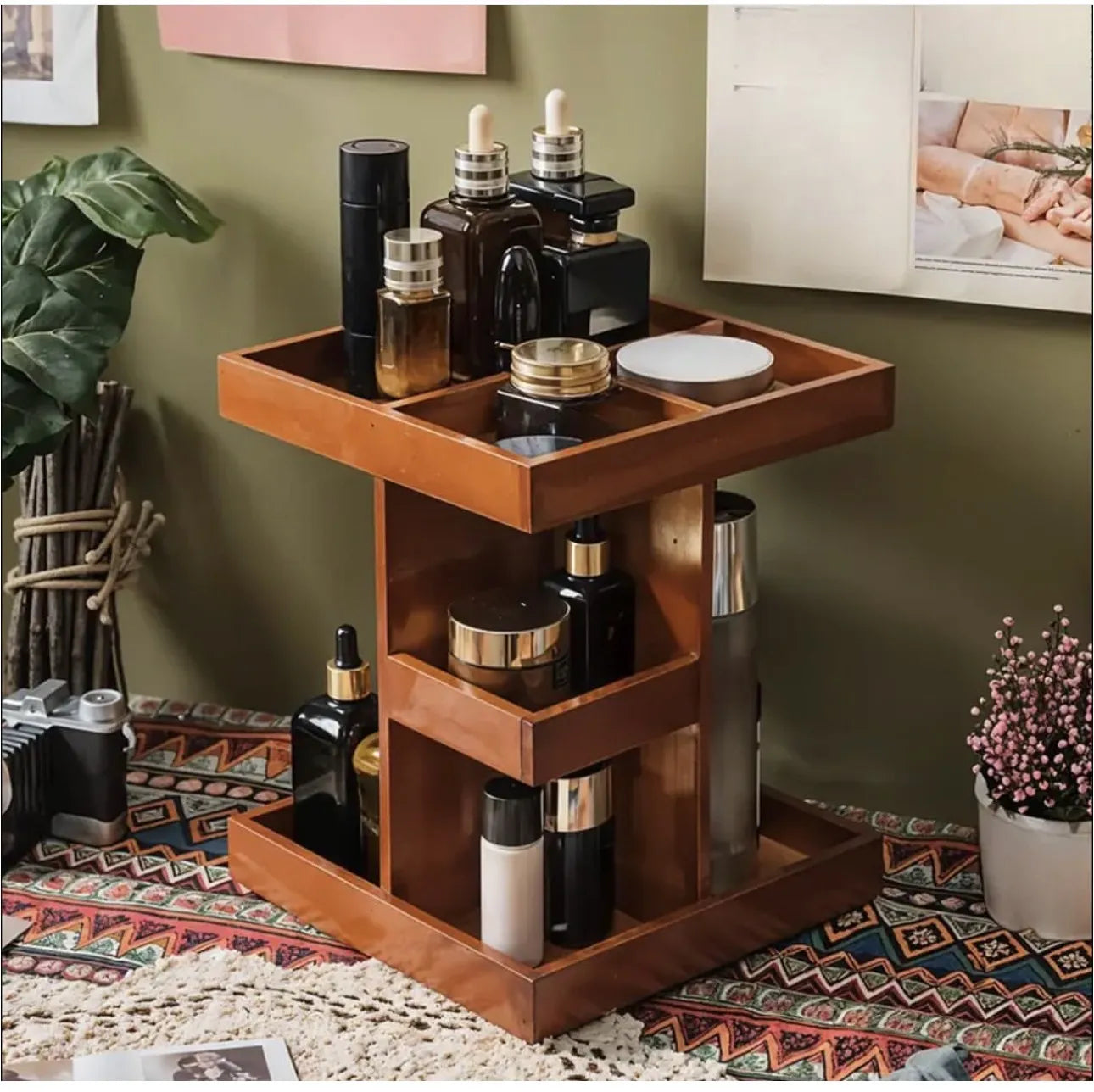 Présentoir rotatif en bois