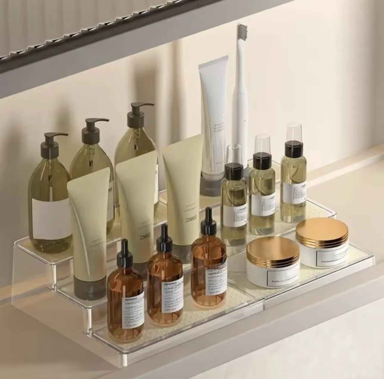 Etagere 3 niveaux en plexiglass extensible