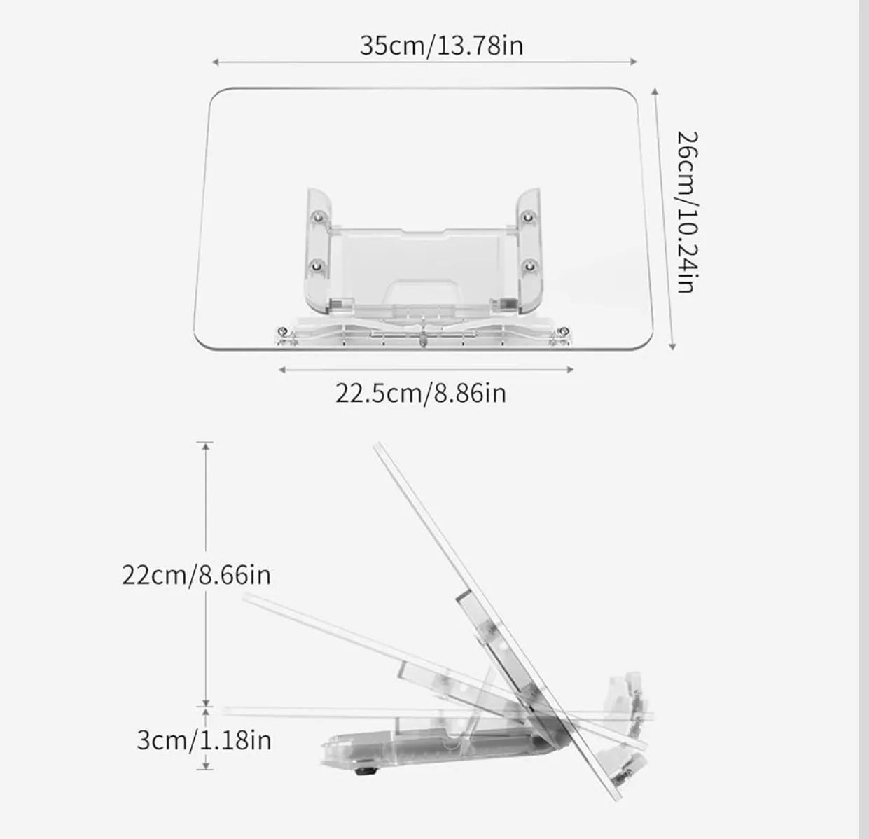 Support de lecture en plexiglass