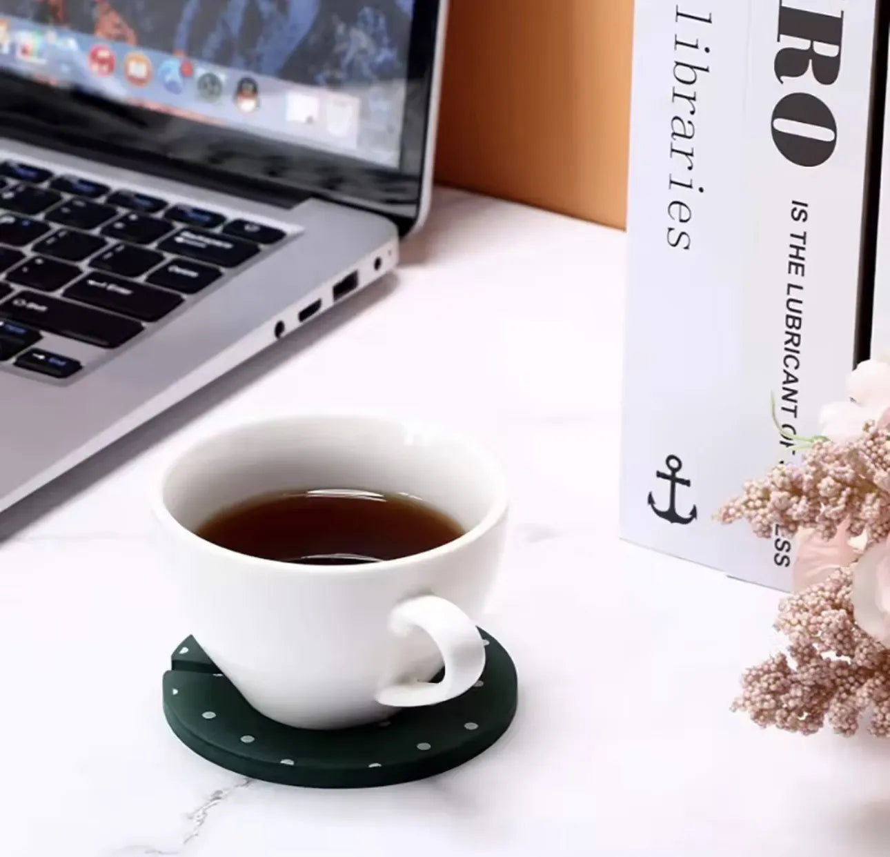 Lot de 6 sous tasses + support