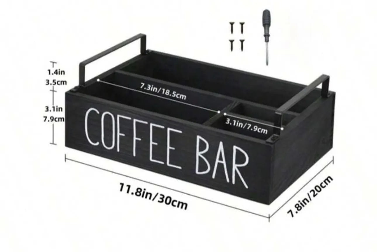 Boite de rangement café en bois