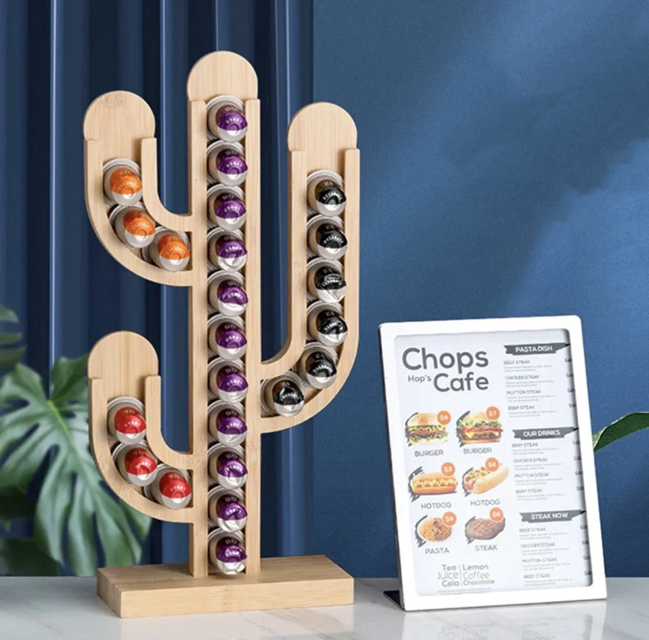 Support de capsules en bois