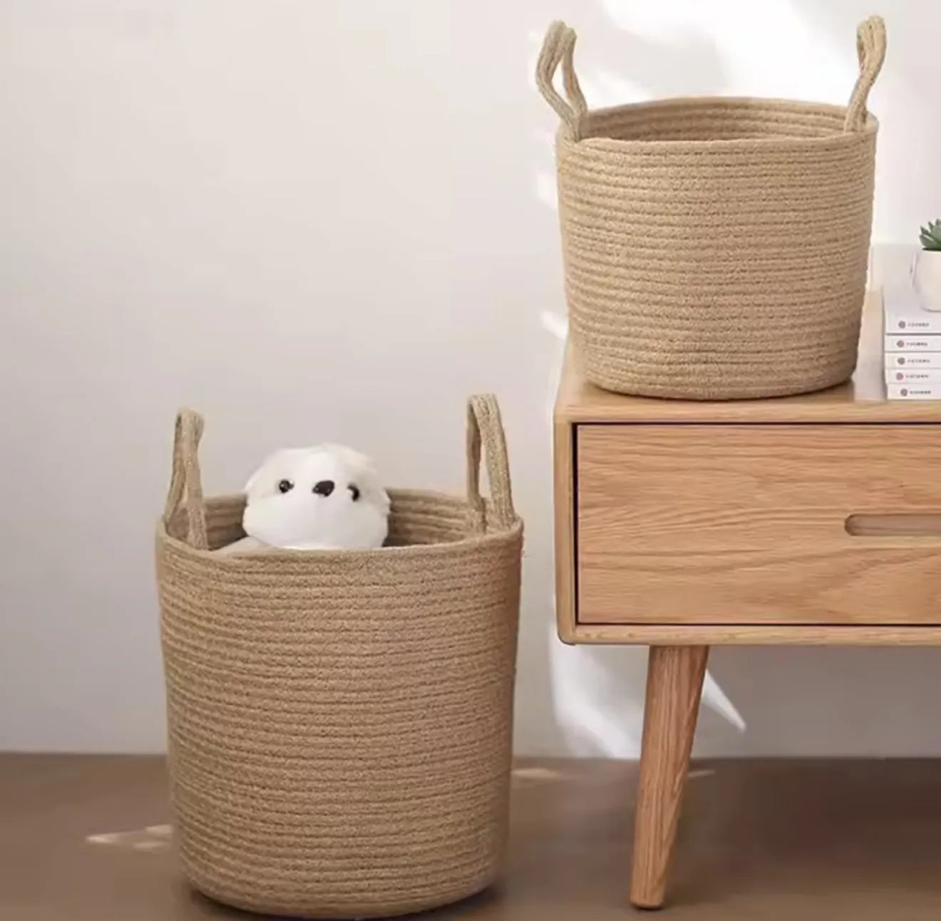 Lot de 3 paniers en jute