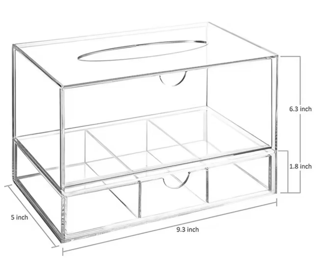Boîte de rangement en plexiglass