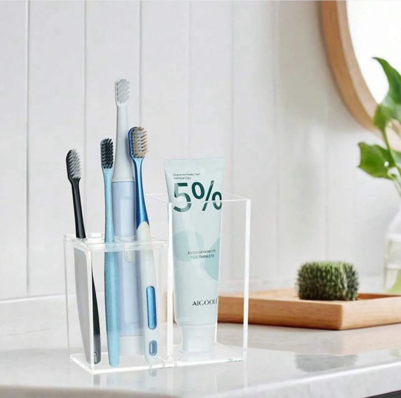 Support transparent dentifrice & accessoires