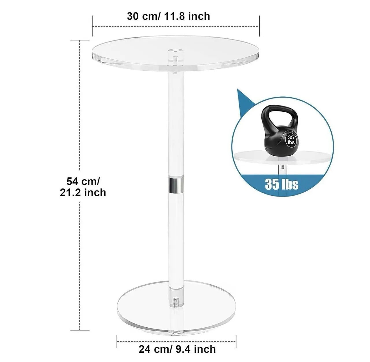 Table d'appoint en plexiglass