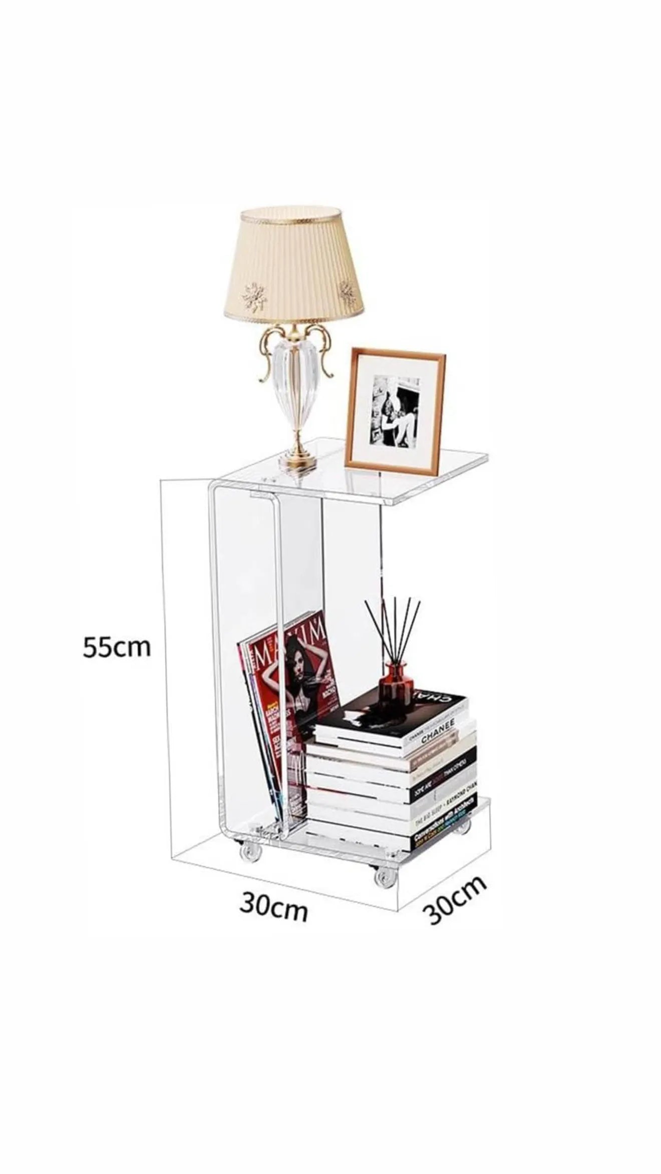Table d'appoint en plexiglas