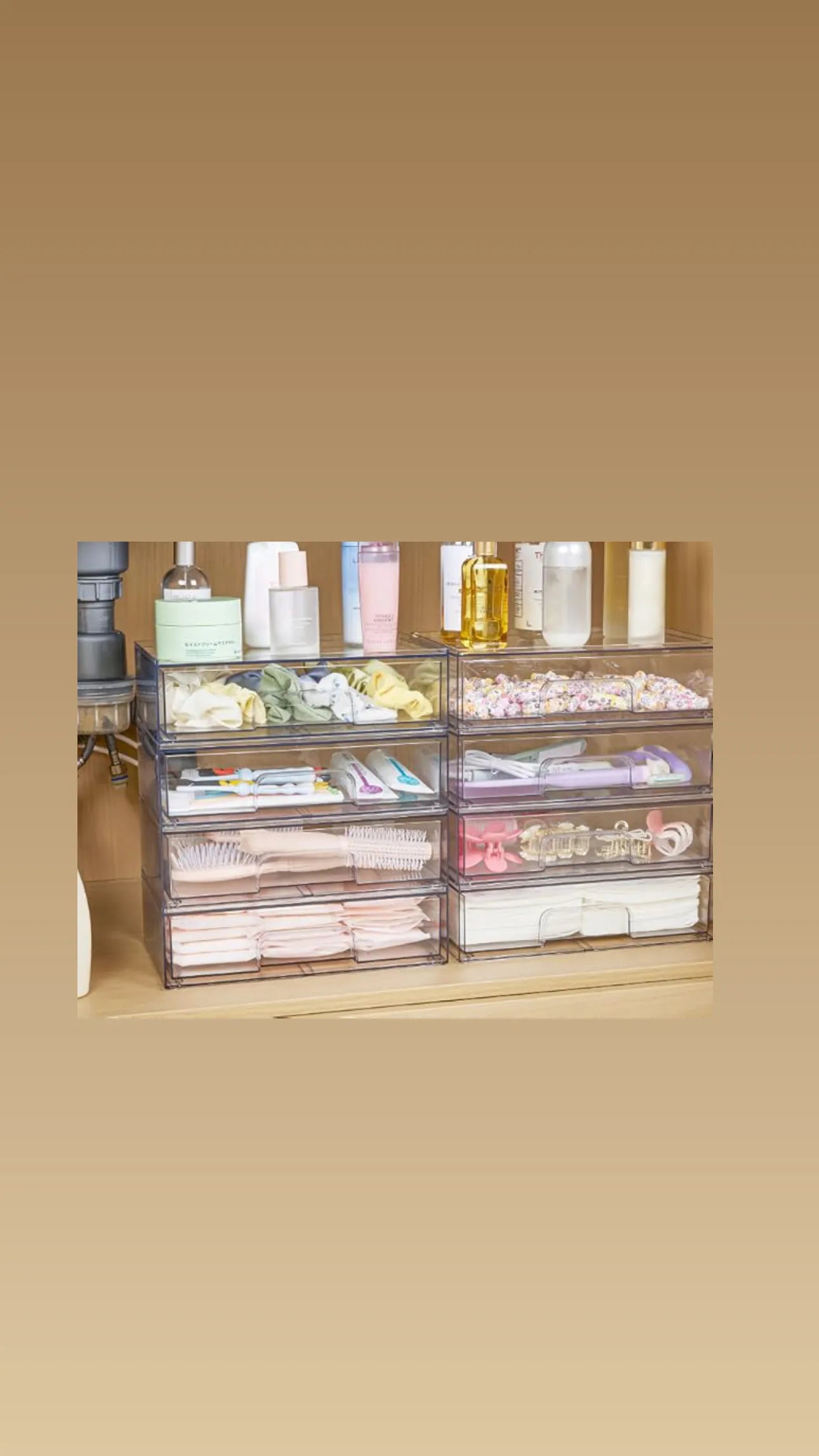 Tiroir de rangement en plexiglass