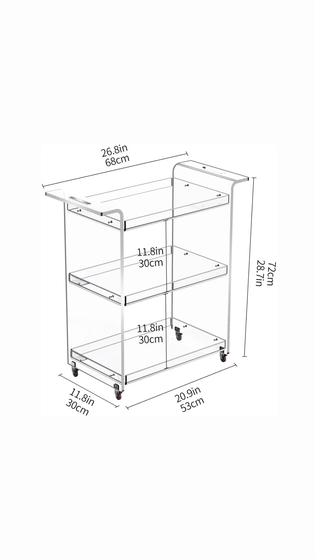 Desserte en plexiglass