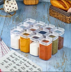 Lot de 10 bocaux d'épices en plexiglass