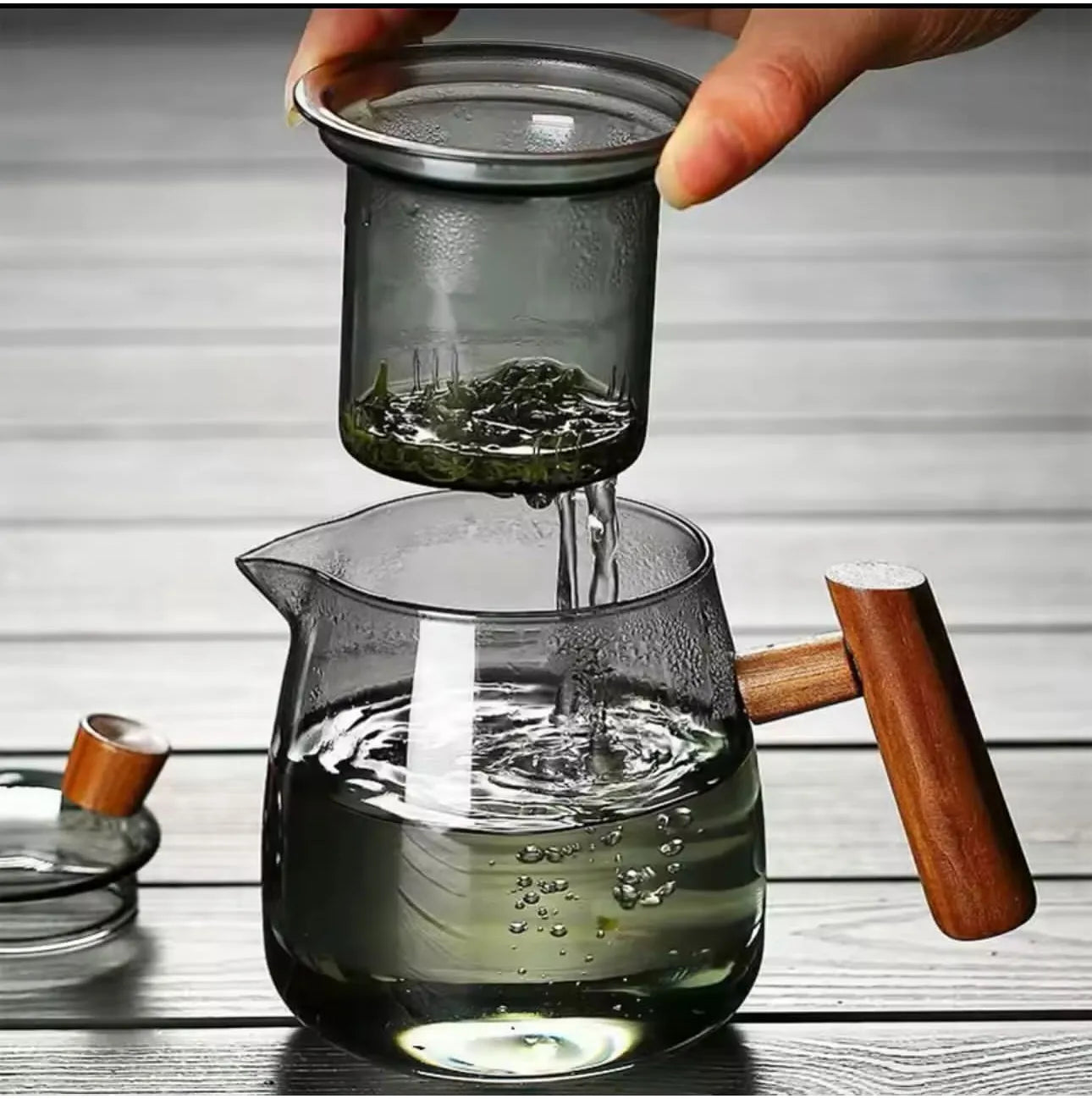 Set théière + 4 tasses en verre