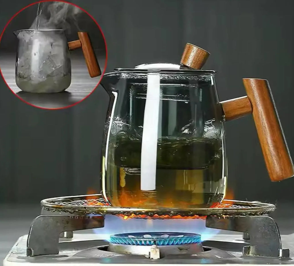 Set théière + 4 tasses en verre