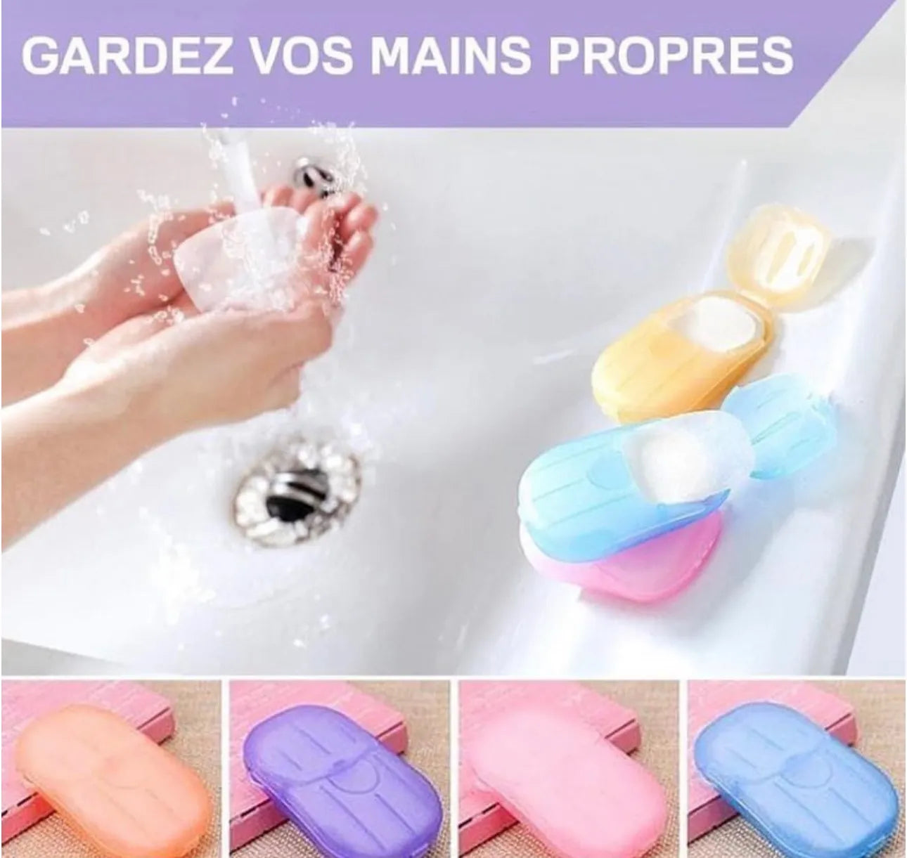 Lot de 6 boites de savons en papiers