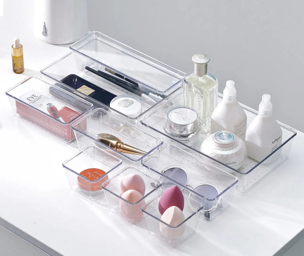 Lot de 8 organisateurs tiroirs en plexiglass