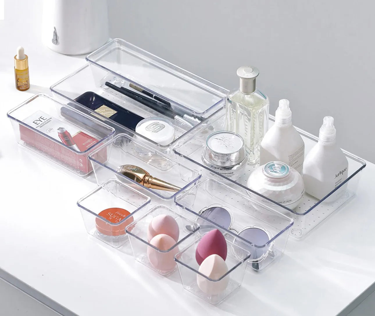 Lot de 8 organisateurs tiroirs en plexiglass