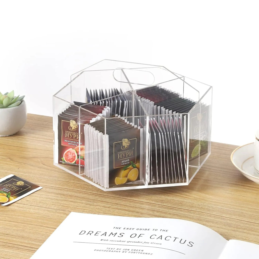 Boite de rangement rotative en plexiglass