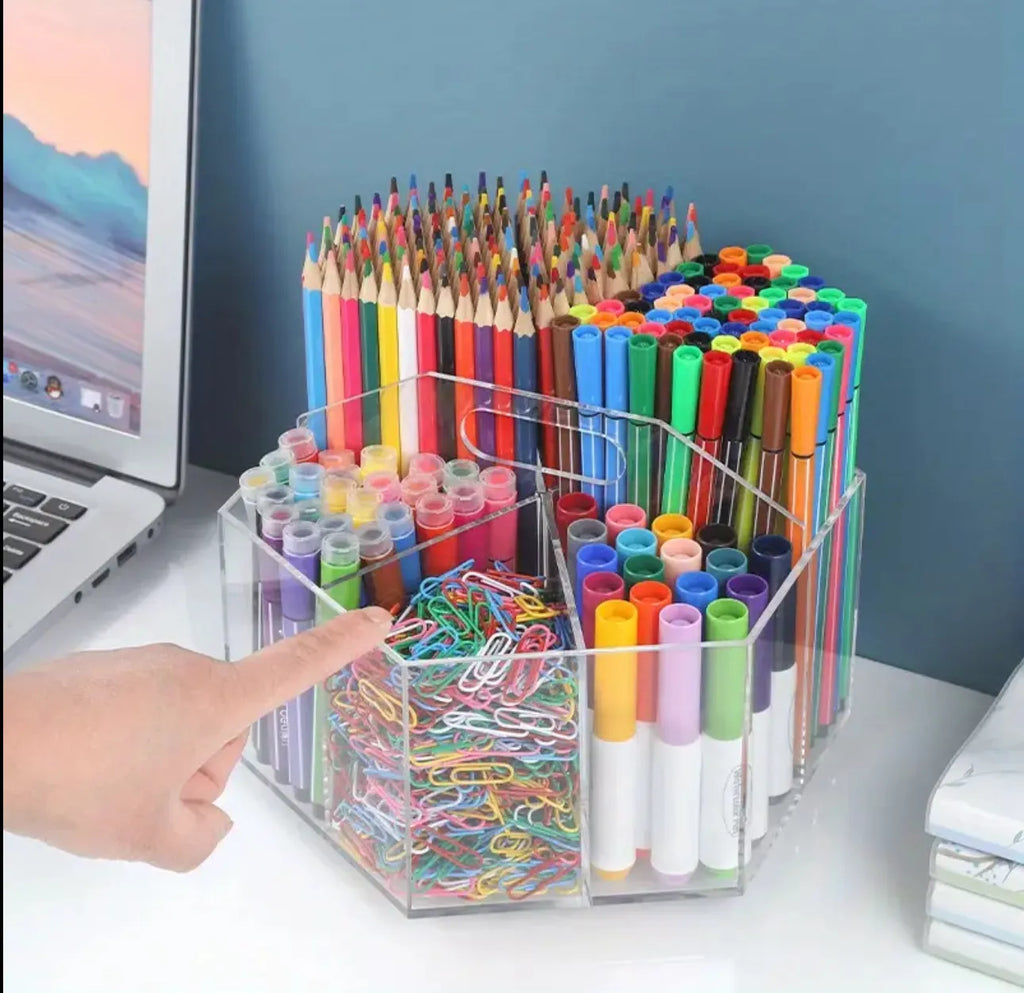 Boite de rangement rotative en plexiglass