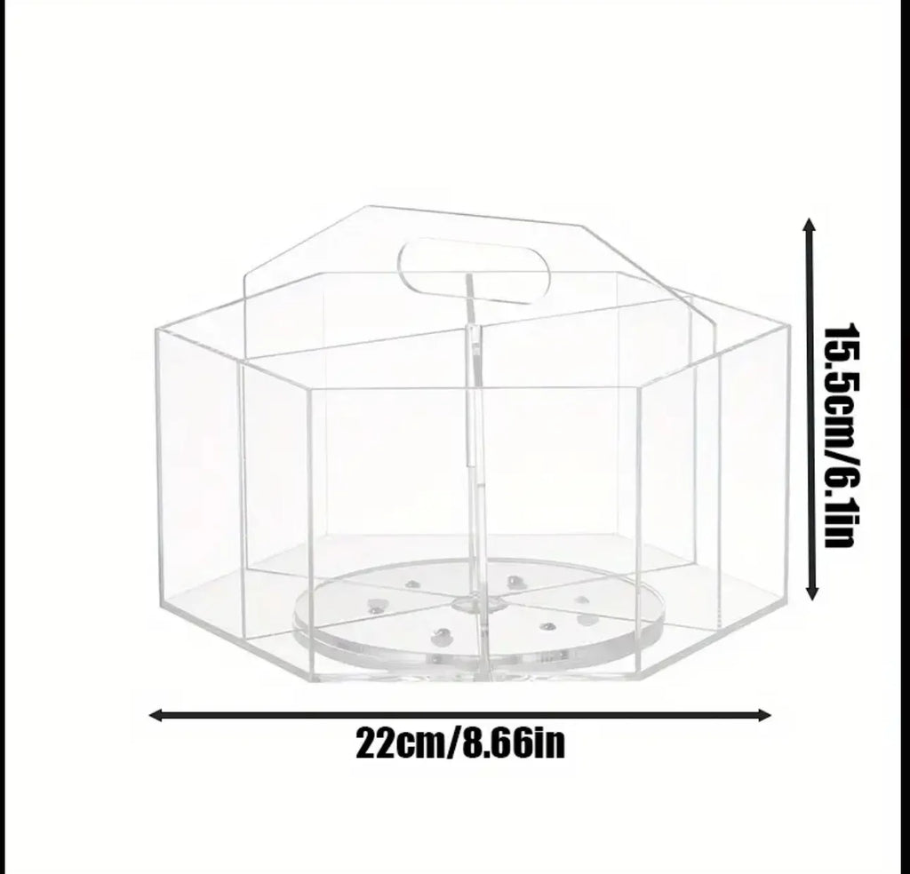 Boite de rangement rotative en plexiglass