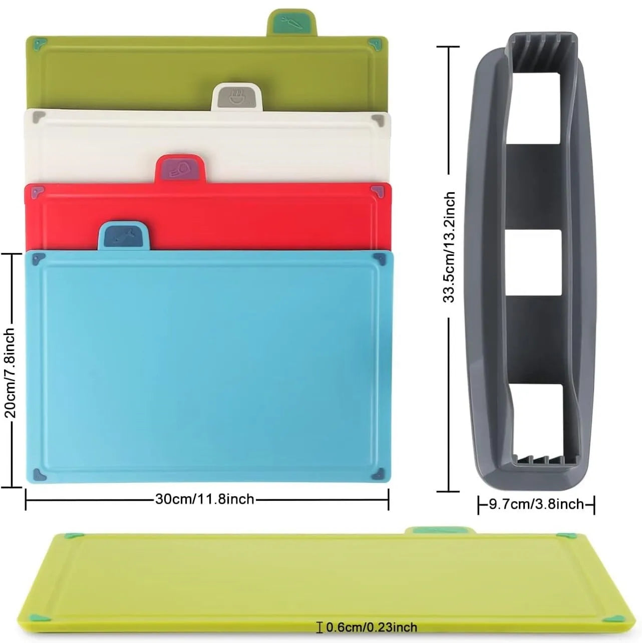 Set de 4 planches à découper + support