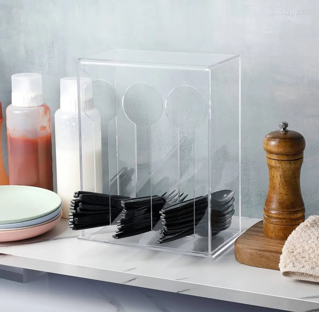 Distributeur de couverts en plexiglass