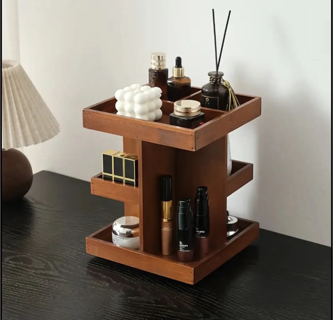 Présentoir rotatif en bois