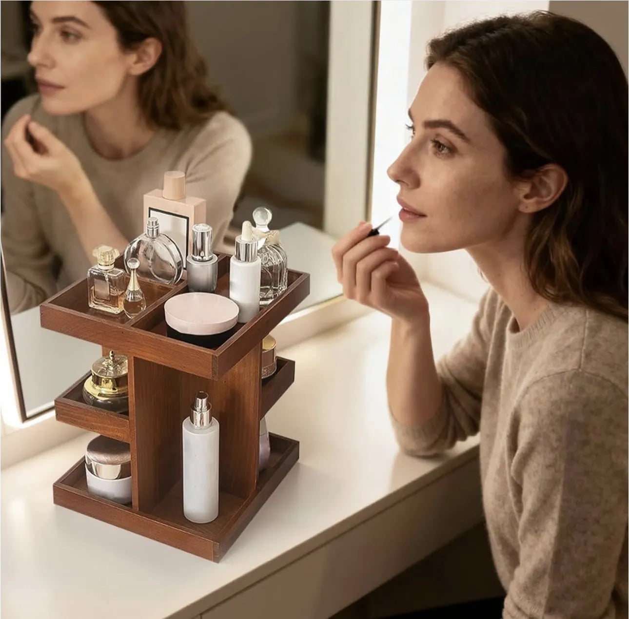 Présentoir rotatif en bois