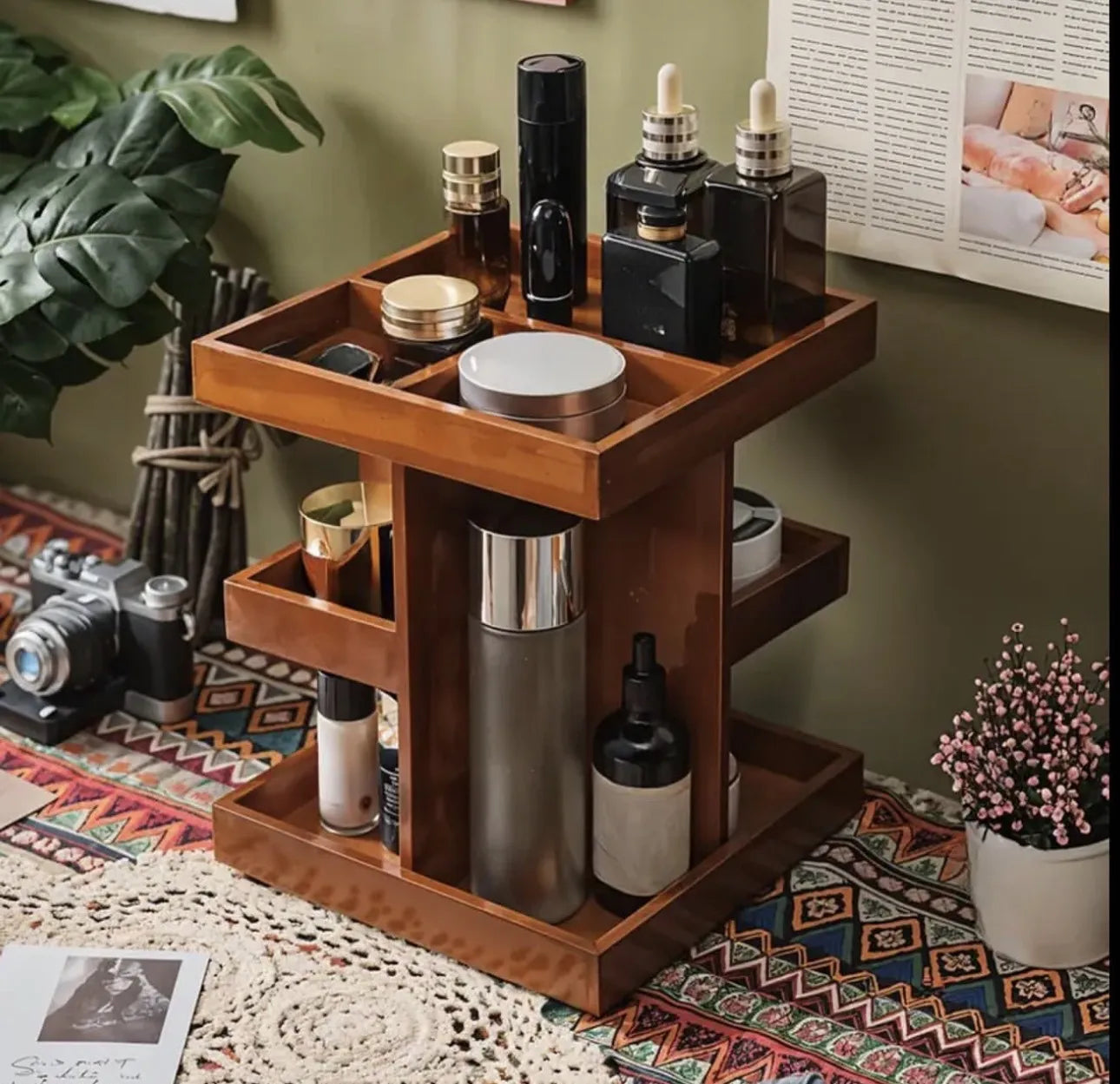 Présentoir rotatif en bois