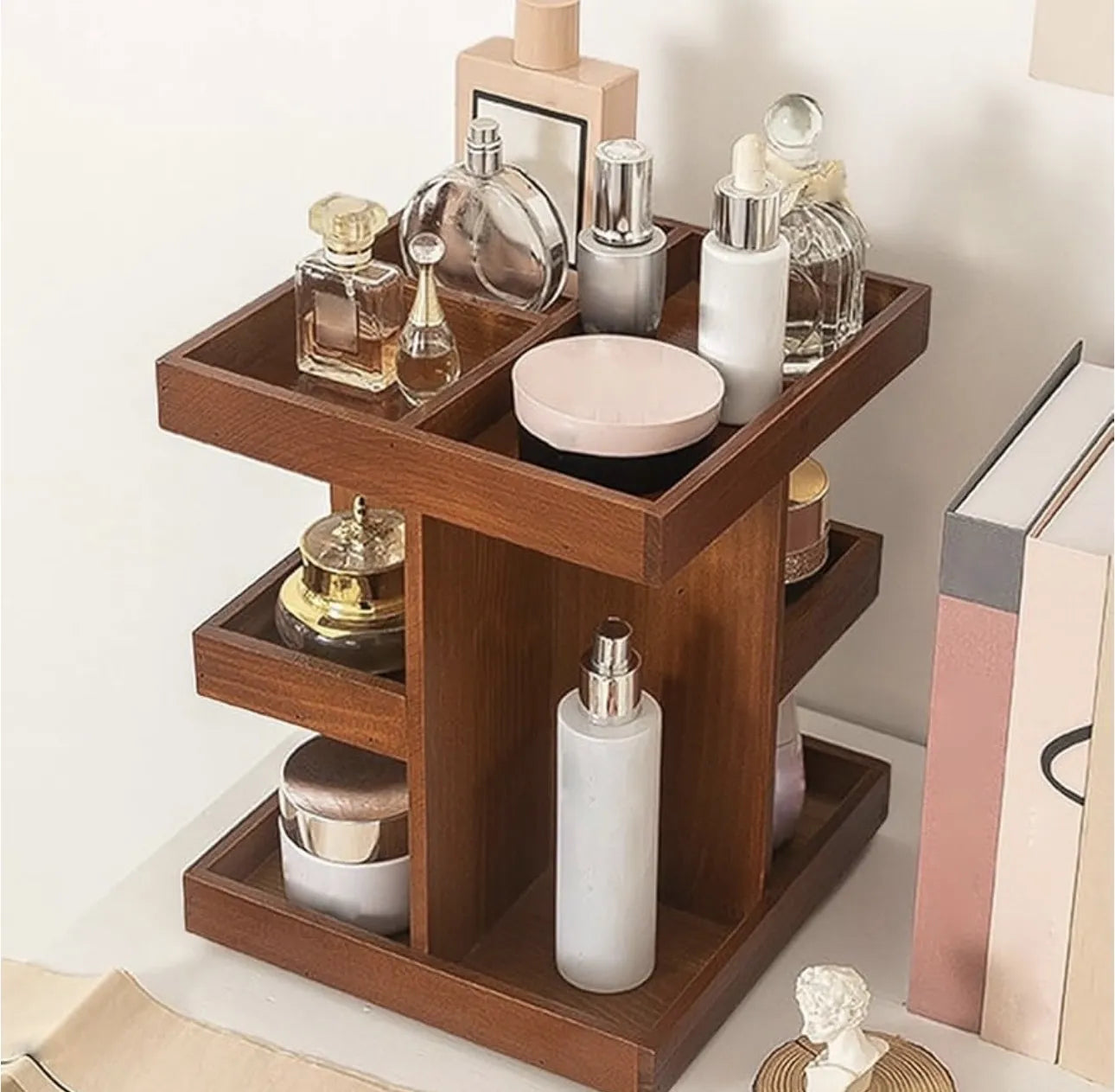 Présentoir rotatif en bois