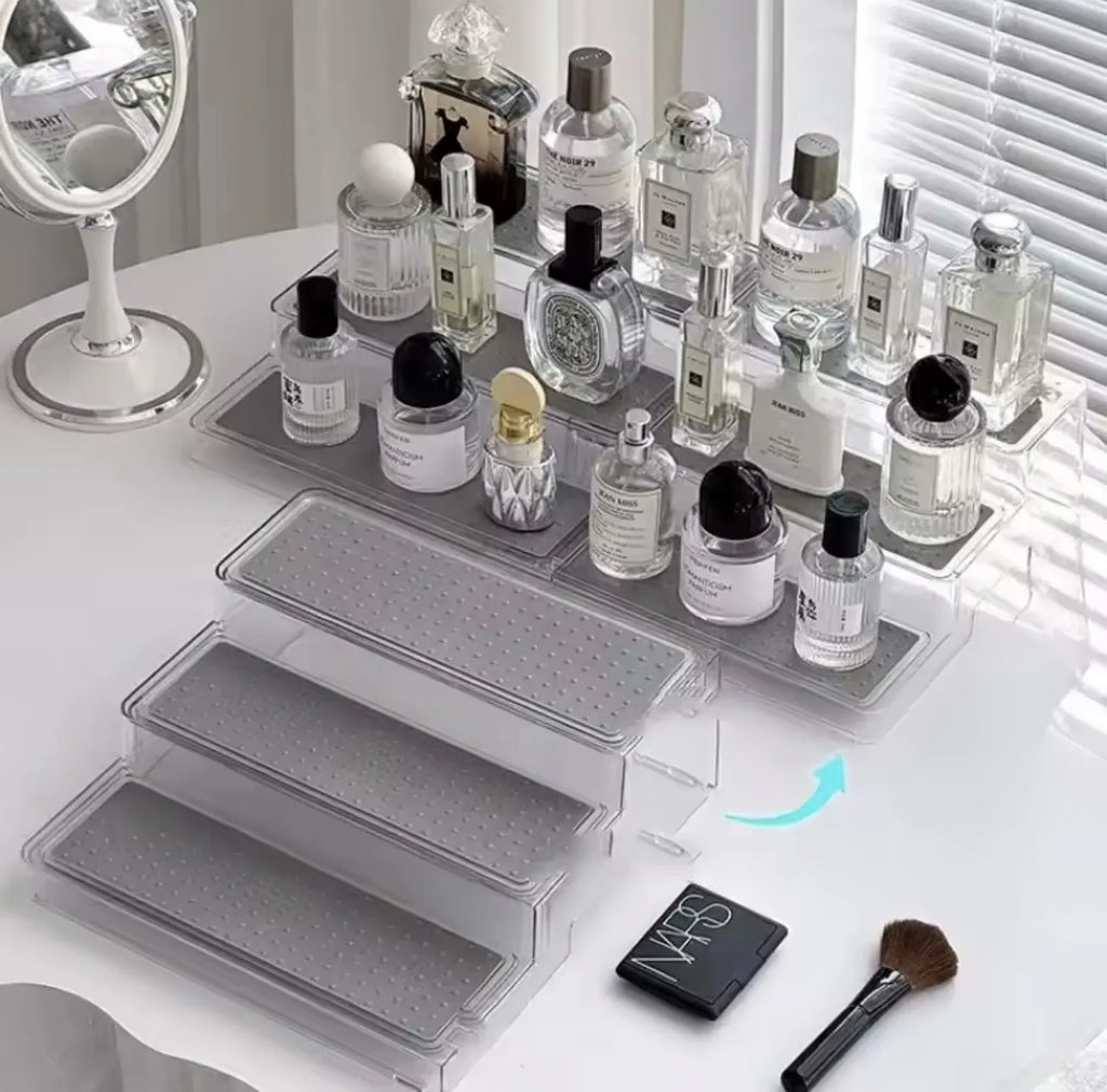 Etagere 3 niveaux en plexiglass extensible