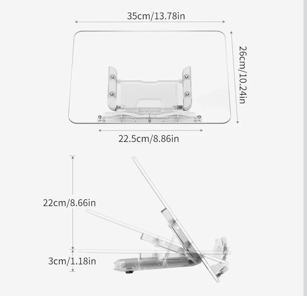 Support de lecture en plexiglass