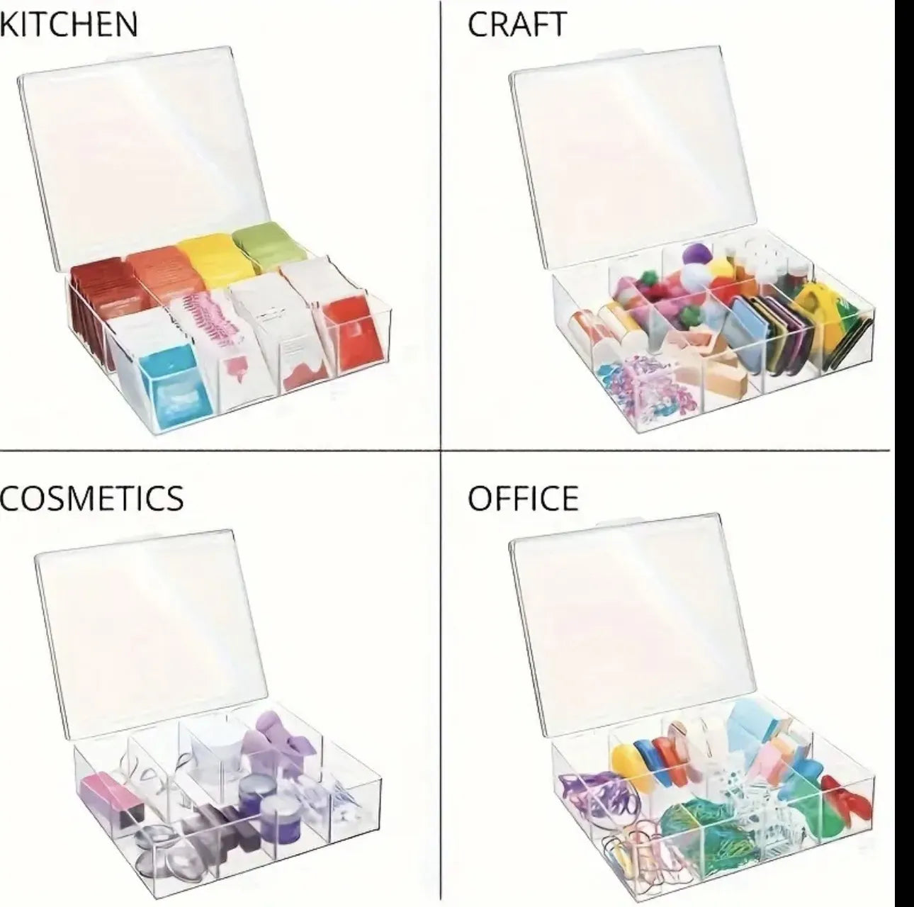 Boîte de rangement en plexiglass