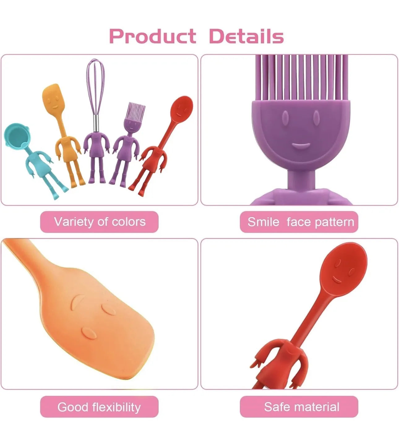 Lot de 5 ustensiles en silicone