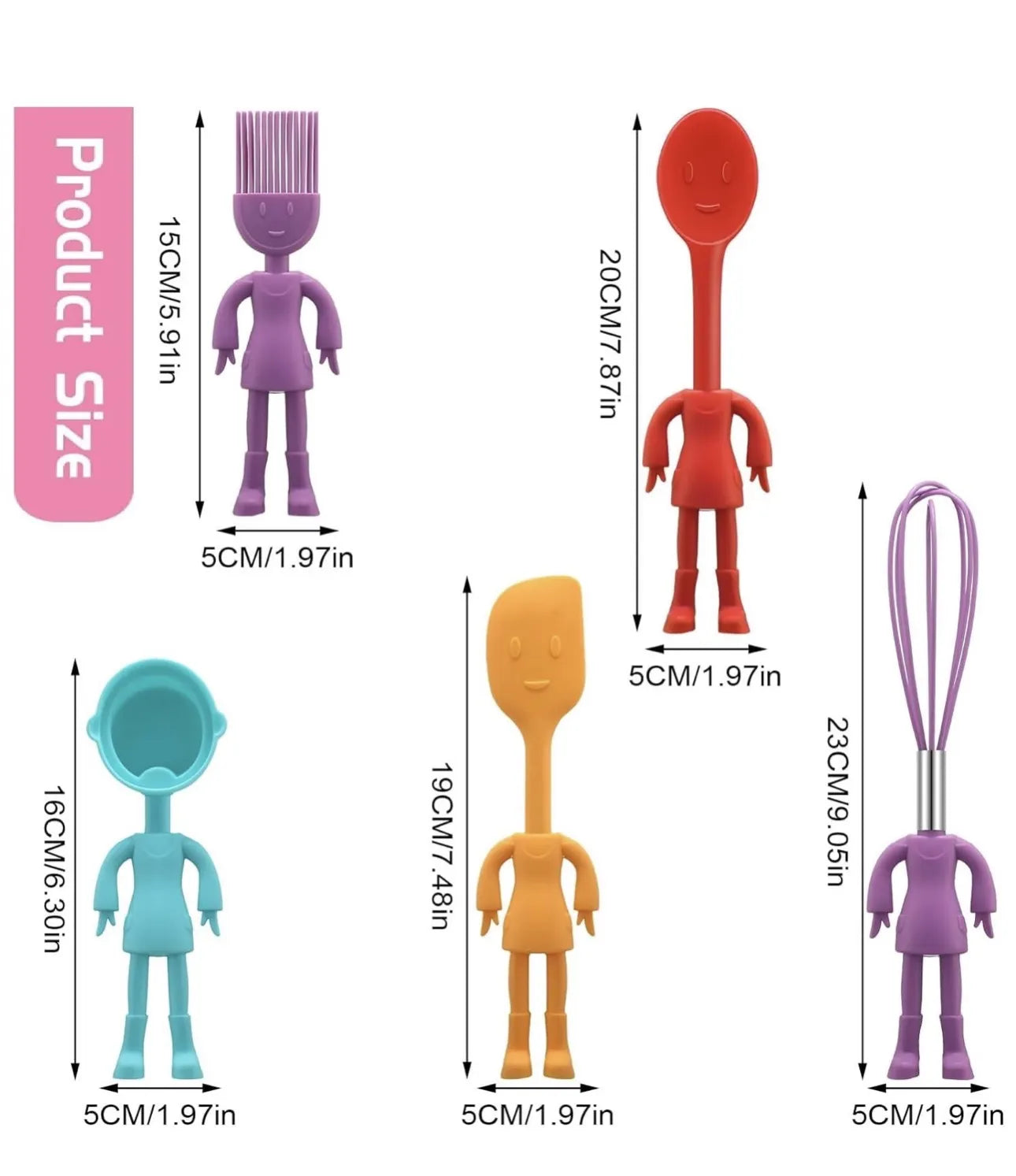 Lot de 5 ustensiles en silicone