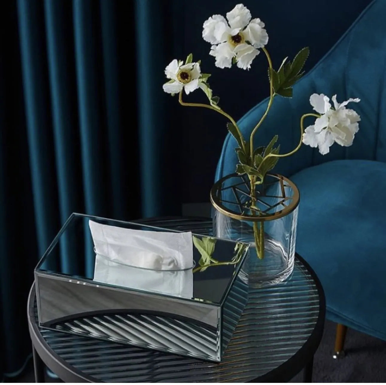 Boite à mouchoirs miroir