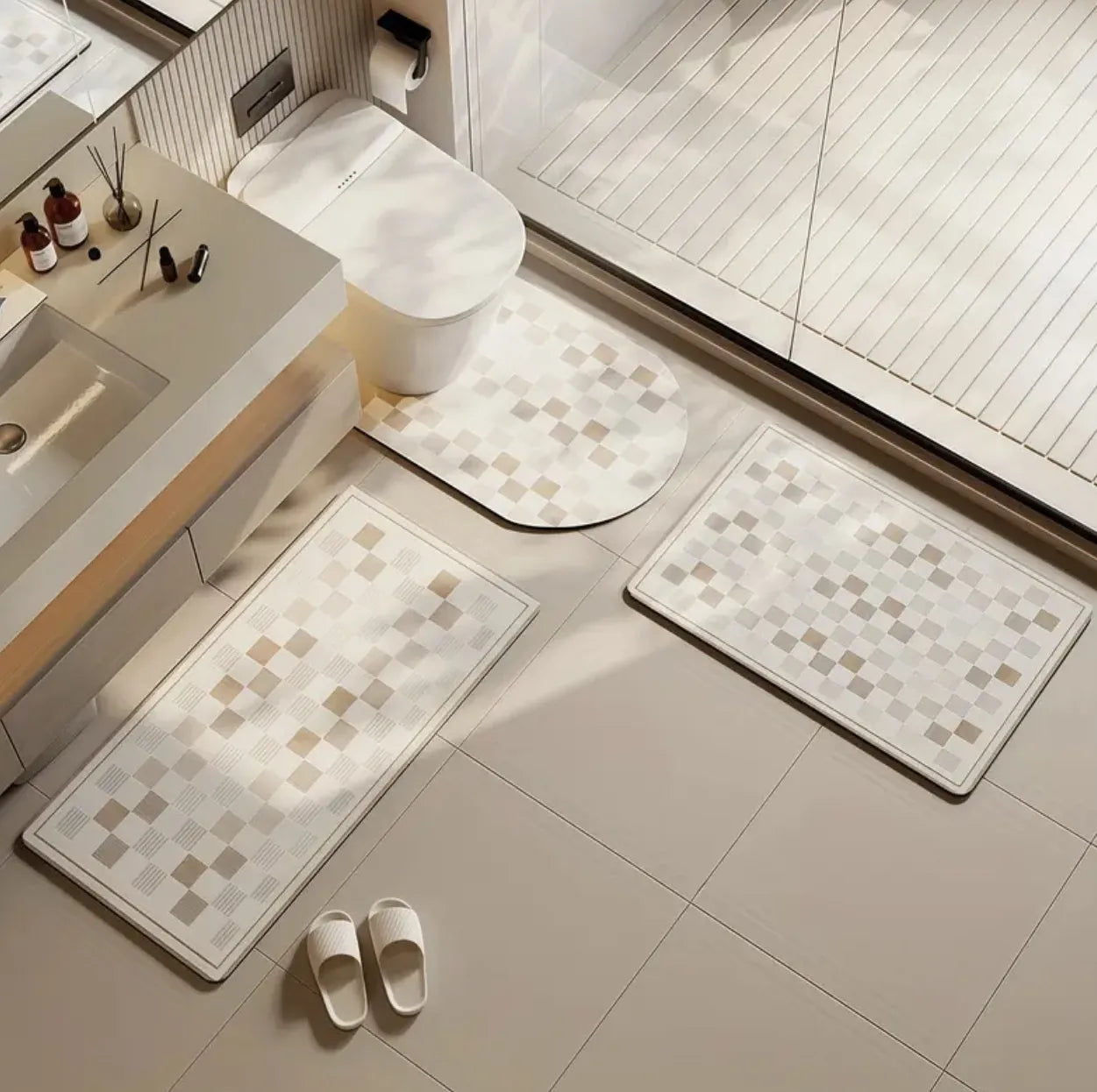 Set 3 tapis salle de bain