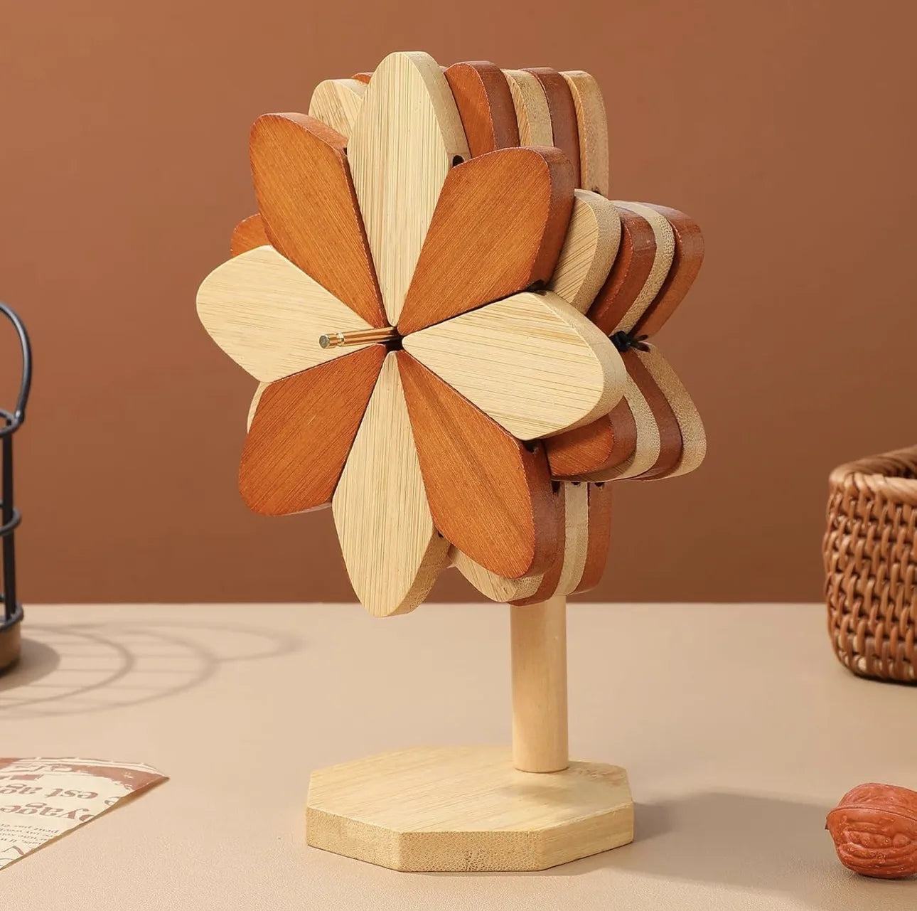 Support en bois + 4 sous plats