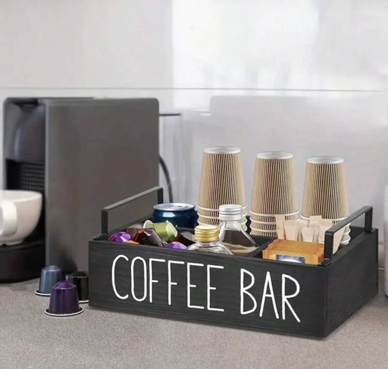 Boite de rangement café en bois