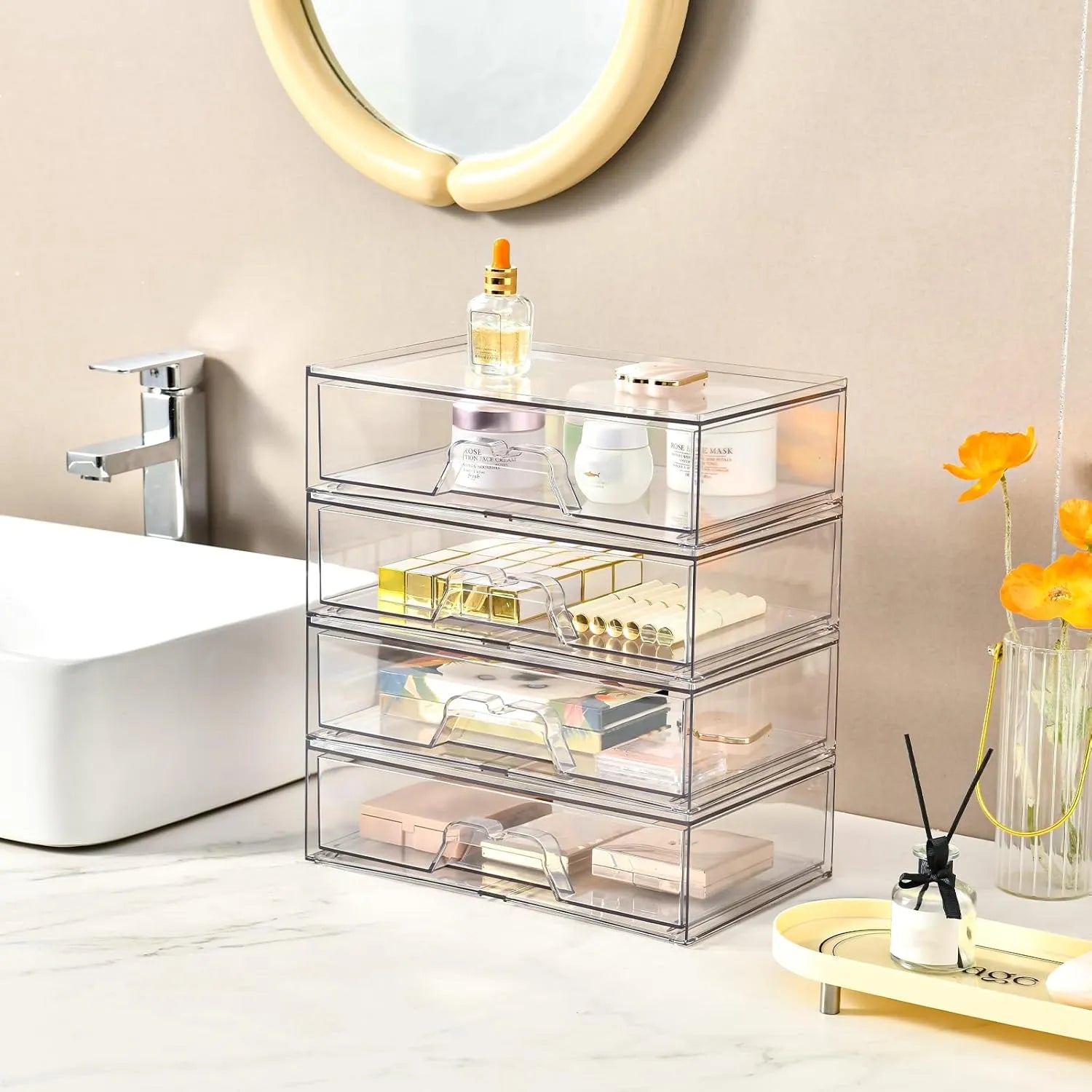 Tiroir de rangement en plexiglass