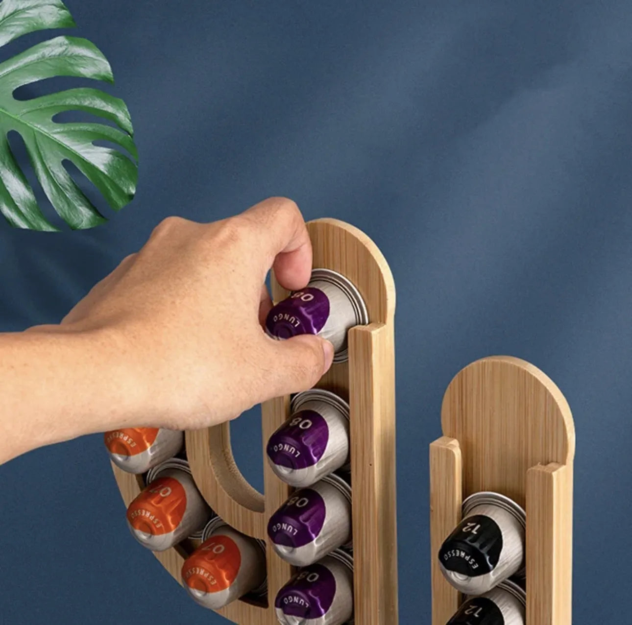 Support de capsules en bois