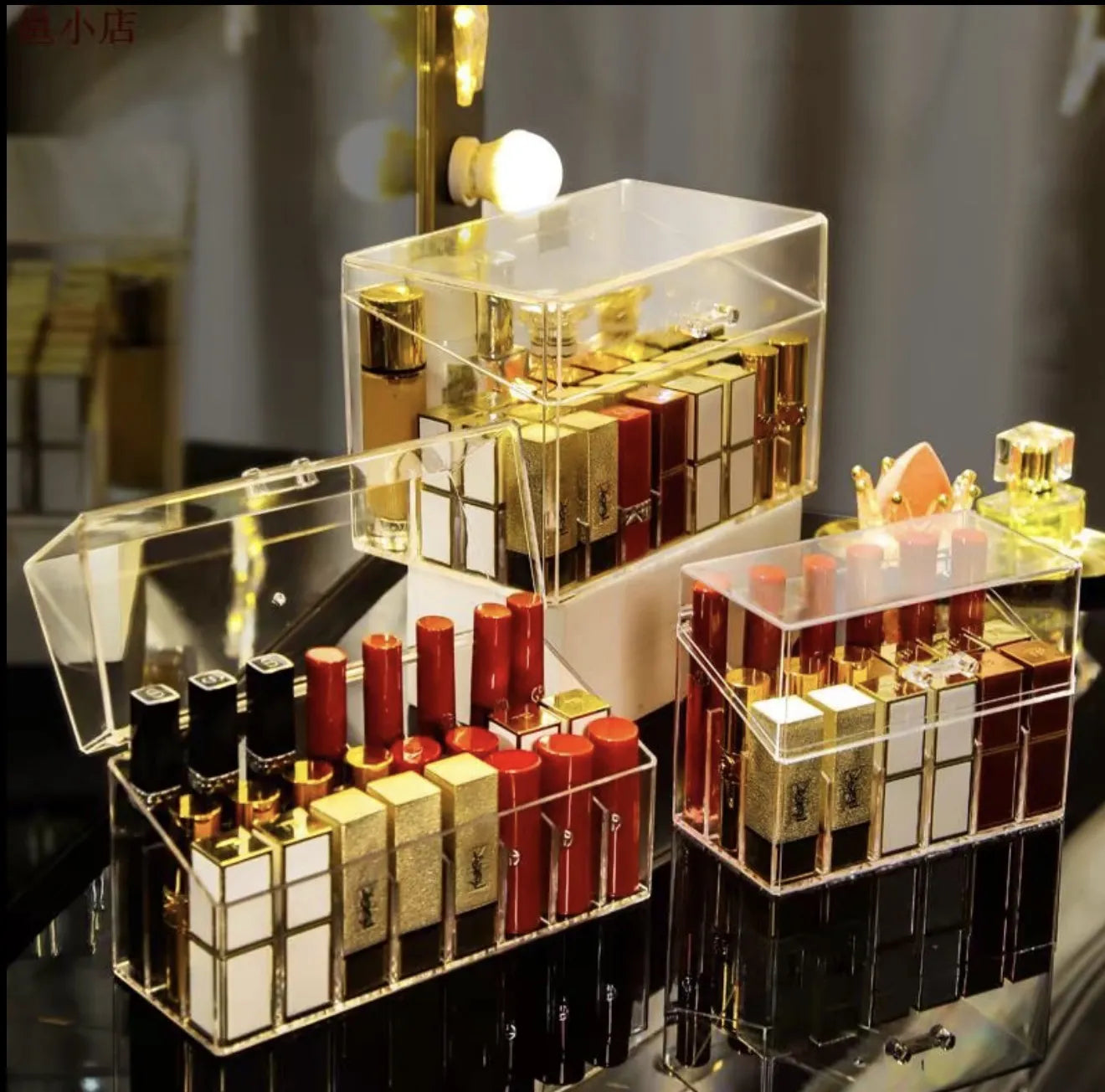 Boîte de rangement rouges à lèvres