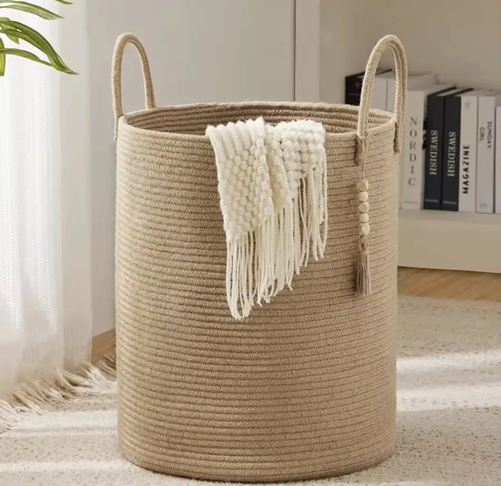 Lot de 3 paniers en jute