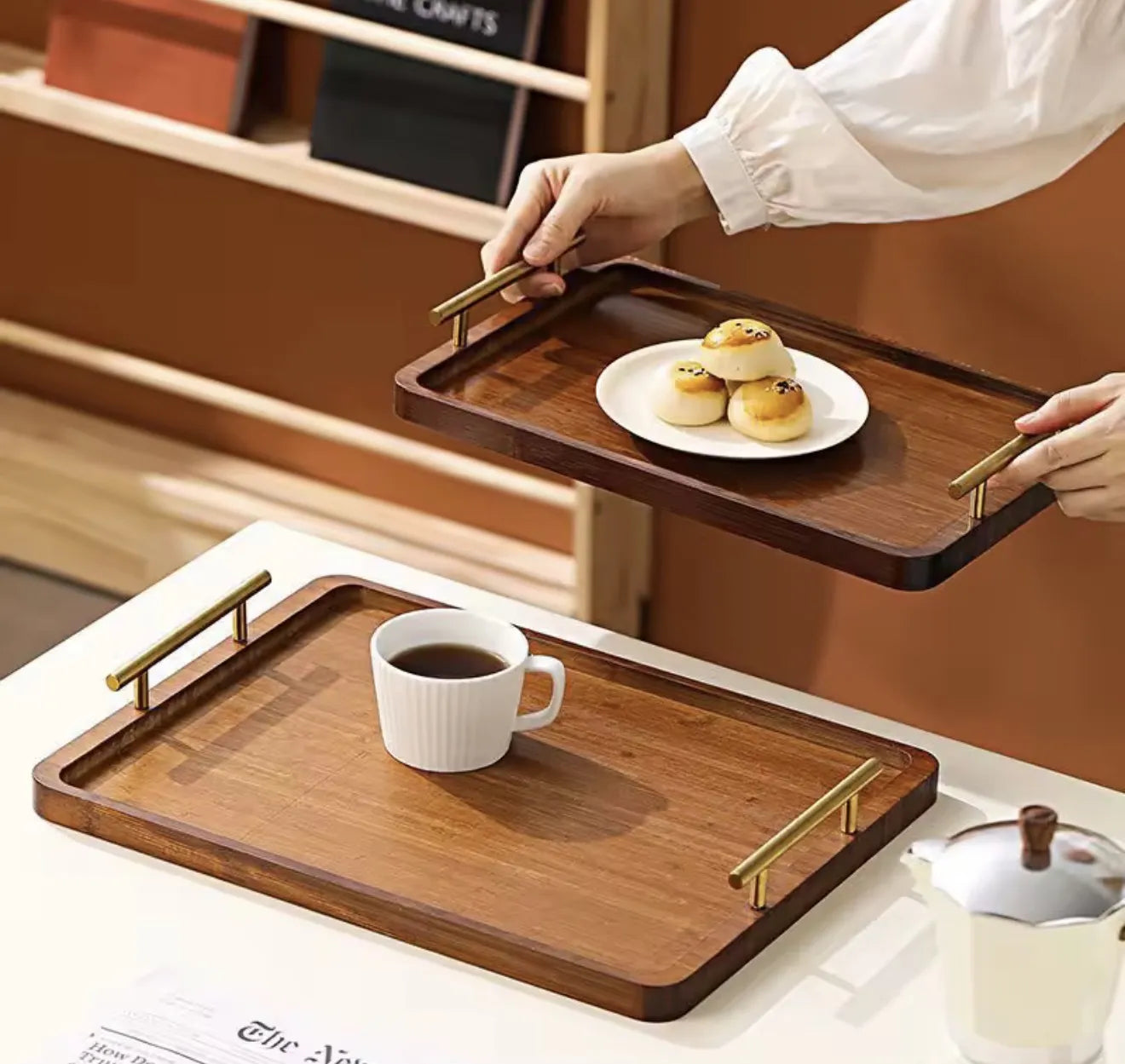 Lot de 3 plateaux en bois