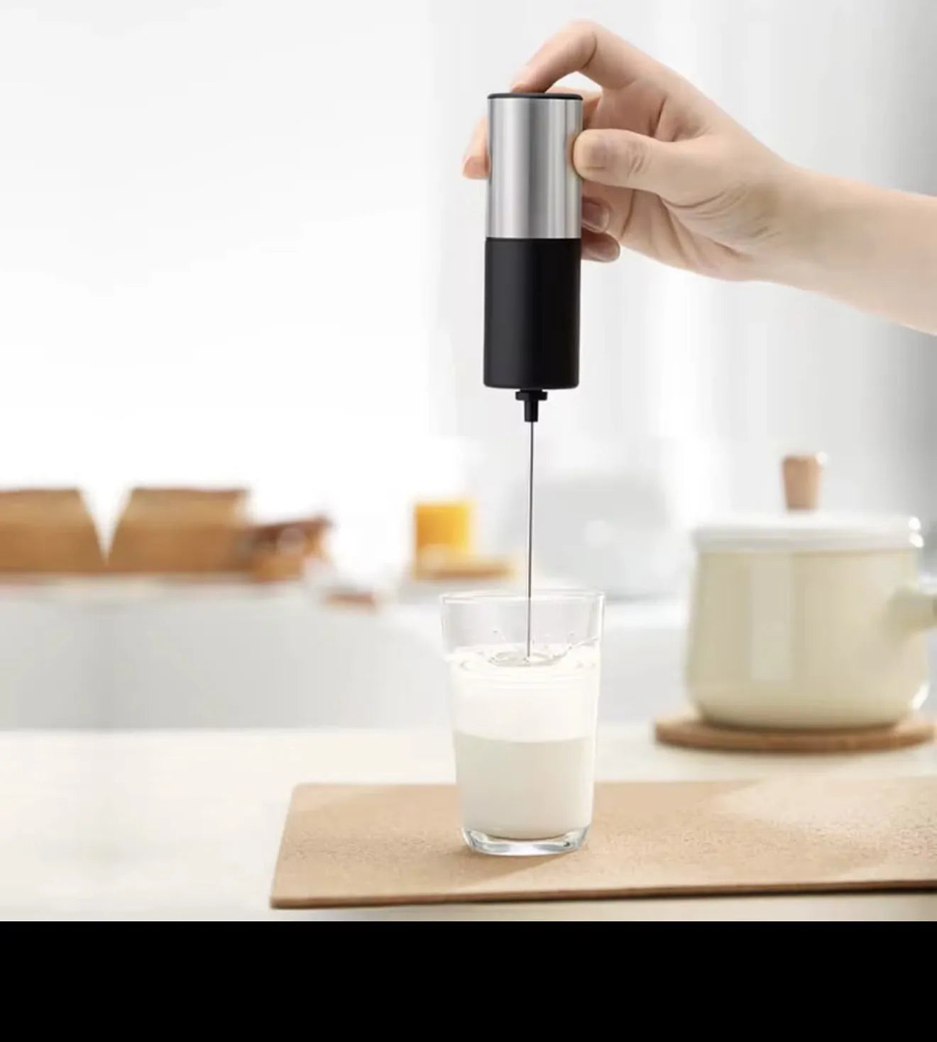 Fouet à lait + support