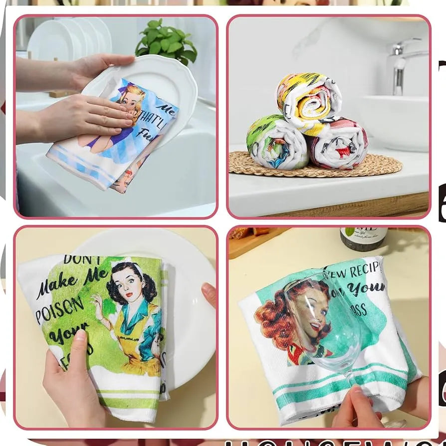 Lot de 4 serviettes de cuisine